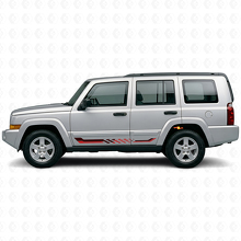 Adesivo in Vinile con Strisce Laterali a Bandiera a Scacchi per Jeep Commander 2006-2010_3