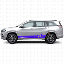 Adesivo in vinile laterale a strisce larghe con montagne per Jeep Commander Meridian 2021+_2