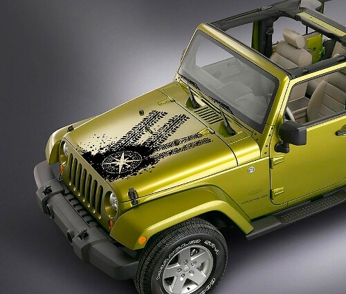 Jeep Wrangler Compass tracce di pneumatici adesivi per decalcomanie sul cofano