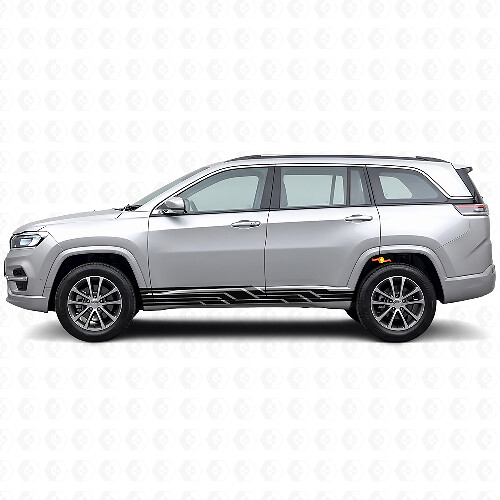 Adesivo Laterale in Vinile con Strisce Intrecciate per Jeep Commander Meridian 2021+