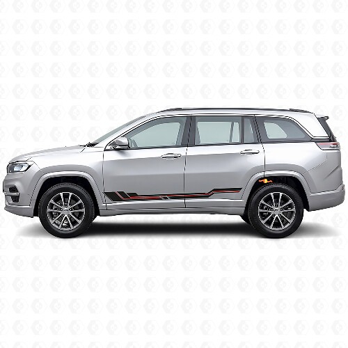 Adesivo in Vinile per Minigonne con Linee Curve per Jeep Commander Meridian 2021+