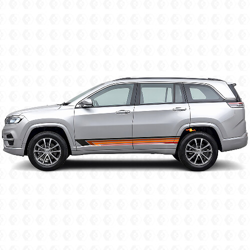 Adesivo laterale in vinile con strisce dritto vintage per Jeep Commander Meridian 2021+_1
