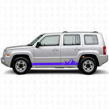 Adesivo Laterale Vinile a Strisce Sottili Montagne per Jeep Patriot 2007-2017_2
