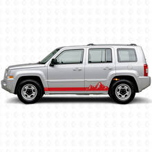 Adesivo Laterale Vinile a Strisce Sottili Montagne per Jeep Patriot 2007-2017_3