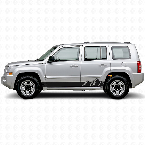 Adesivo laterale in vinile con ampie strisce a montagne per Jeep Patriot 2007-2017_1