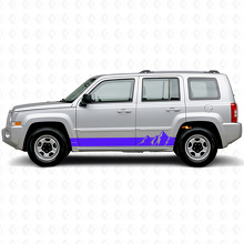 Adesivo laterale in vinile con ampie strisce a montagne per Jeep Patriot 2007-2017_2