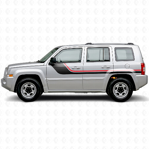 Adesivo Vinile Laterale a Doppia Striscia per Jeep Patriot 2007-2017