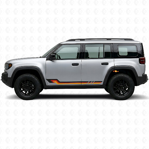 Adesivo vinilico a strisce laterali stile vintage per Jeep Recon 2026+