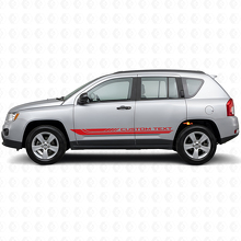 Adesivo in vinile con strisce laterali curve a scacchi per Jeep Compass 2007-2016_3