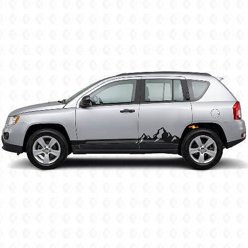 Adesivo laterale in vinile a strisce sottili con montagne per Jeep Compass 2007-2016