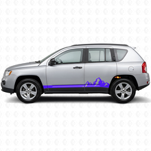 Adesivo laterale in vinile a strisce sottili con montagne per Jeep Compass 2007-2016_2