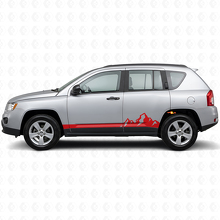 Adesivo laterale in vinile a strisce sottili con montagne per Jeep Compass 2007-2016_3