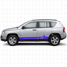 Adesivo laterale in vinile con larghe strisce montuose per Jeep Compass 2007-2016_2