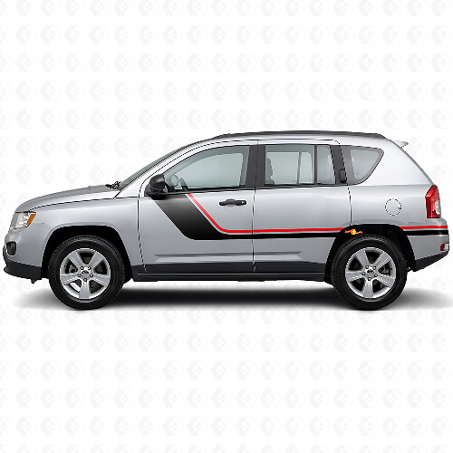 Adesivo vinile laterale a doppia striscia per Jeep Compass 2007-2016