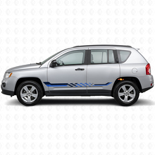 Adesivo in Vinile con Strisce Laterali a Bandiera a Scacchi per Jeep Compass 2007-2016_2