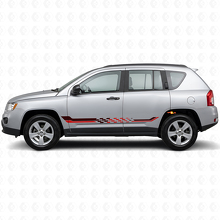Adesivo in Vinile con Strisce Laterali a Bandiera a Scacchi per Jeep Compass 2007-2016_3