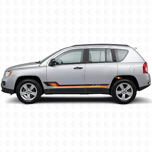 Adesivo in Vinile a Strisce Laterali Stile Vintage per Jeep Compass 2007-2016_1
