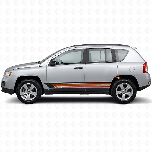Strisce Laterali Dritte Vintage in Vinile per Jeep Compass 2007-2016_1