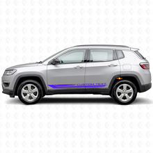 Adesivo in Vinile con Strisce Laterali Curve a Scacchi per Jeep Compass 2016+_2