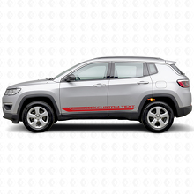 Adesivo in Vinile con Strisce Laterali Curve a Scacchi per Jeep Compass 2016+_3
