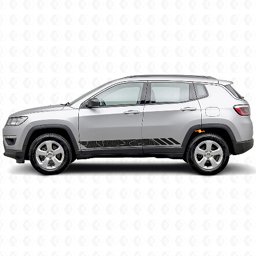 Adesivo laterale in vinile con strisce stile topografico per Jeep Compass 2016+_1