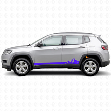 Adesivo laterale a strisce sottili Montagne per Jeep Compass 2016+_2