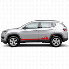 Adesivo laterale a strisce sottili Montagne per Jeep Compass 2016+_3