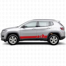 Adesivo Laterale in Vinile a Strisce Larghe Montagne per Jeep Compass 2016+_3