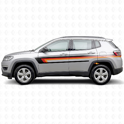 Adesivo Vinile Laterale a Tripla Striscia per Jeep Compass 2016+_1