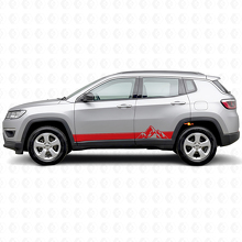 Adesivo in Vinile a Strisce Laterali Stile Montagne per Jeep Compass 2016+_3