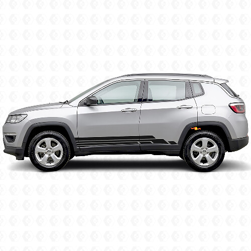 Kit di Adesivi Laterali a Strisce Curvate per Jeep Compass 2016+_1