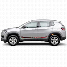 Adesivo in Vinile con Strisce Laterali a Scacchiera per Jeep Compass 2016+_3