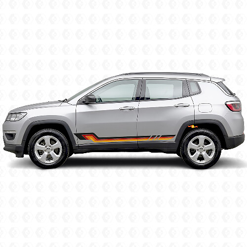 Adesivo in Vinile con Strisce Laterali in Stile Vintage per Jeep Compass 2016+_1
