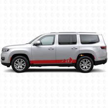 Adesivo laterale in vinile a strisce larghe con montagne per Jeep Wagoneer 2022+_3