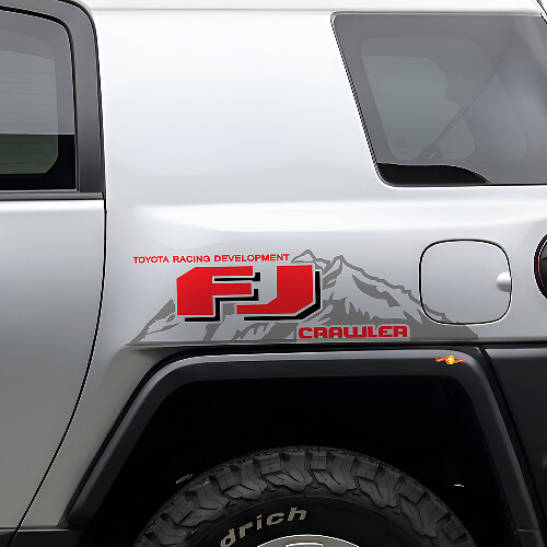 Coppia di Adesivi Laterali in Vinile Stile TRD per Toyota FJ Cruiser FJ Crawler Mountain