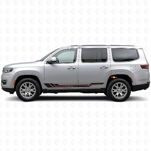 Adesivo in vinile per pannello sottoporta a linee curve per Jeep Wagoneer 2022+_1