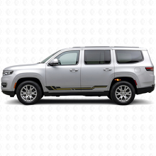 Adesivo in vinile per pannello sottoporta a linee curve per Jeep Wagoneer 2022+_2