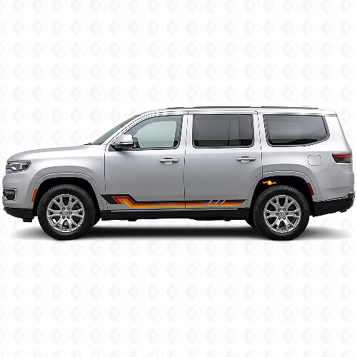 Adesivo in vinile con strisce laterali stile vintage per Jeep Wagoneer 2022+_1