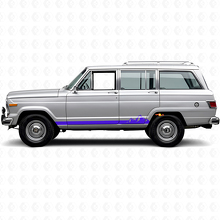 Adesivo laterale in vinile a strisce sottili con montagne per Jeep Wagoneer 1963-1991_2