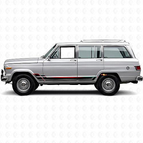 Adesivo in vinile a doppia striscia per modanature laterali Jeep Wagoneer 1963-1991_1