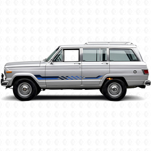 Adesivo in Vinile con Strisce Laterali a Scacchi per Jeep Wagoneer 1963-1991_2