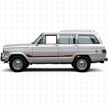 Adesivo in vinile a strisce laterali stile racing per Jeep Wagoneer 1963-1991_3
