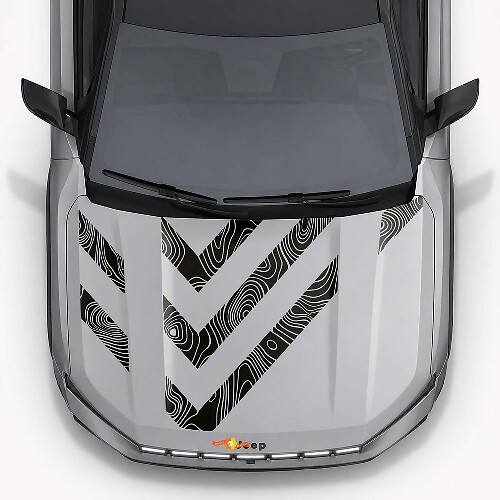 Adesivo Vinilico con Strisce sul Cofano in Stile Topografico per Jeep Compass 2026_1