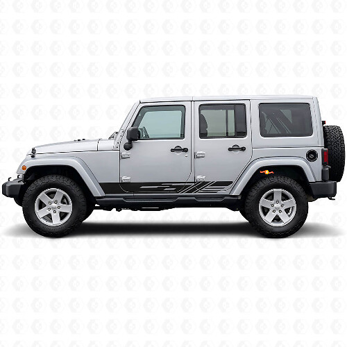 Adesivo in Vinile con Strisce Laterali Decorate per Jeep Wrangler JK 2007-2018_1