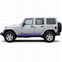 Adesivo in Vinile con Strisce Laterali Curve a Scacchi per Jeep Wrangler JK 2007-2018_2