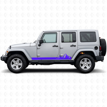 Adesivo Laterale in Vinile a Strisce Sottili Montagne per Jeep Wrangler JK 2007-2018_2