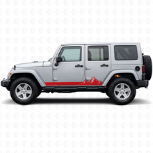 Adesivo Laterale in Vinile a Strisce Sottili Montagne per Jeep Wrangler JK 2007-2018_3