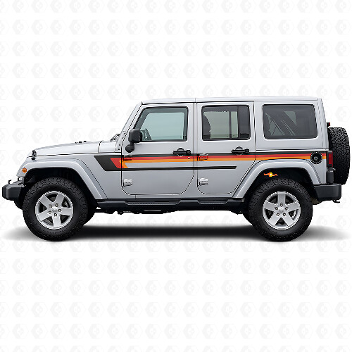 Adesivo in vinile con tripla striscia per porta Jeep Wrangler JK 2007-2018_1