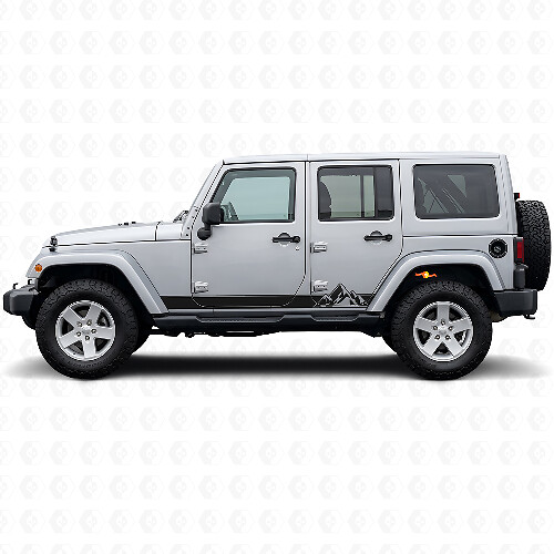 Adesivo laterale in vinile con strisce stile montagne per Jeep Wrangler JK 2007-2018_1