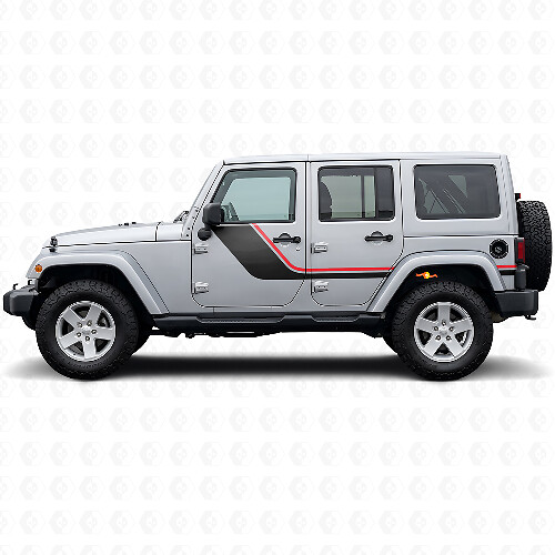 Adesivo laterale a doppia striscia per Jeep Wrangler JK 2007-2018_1